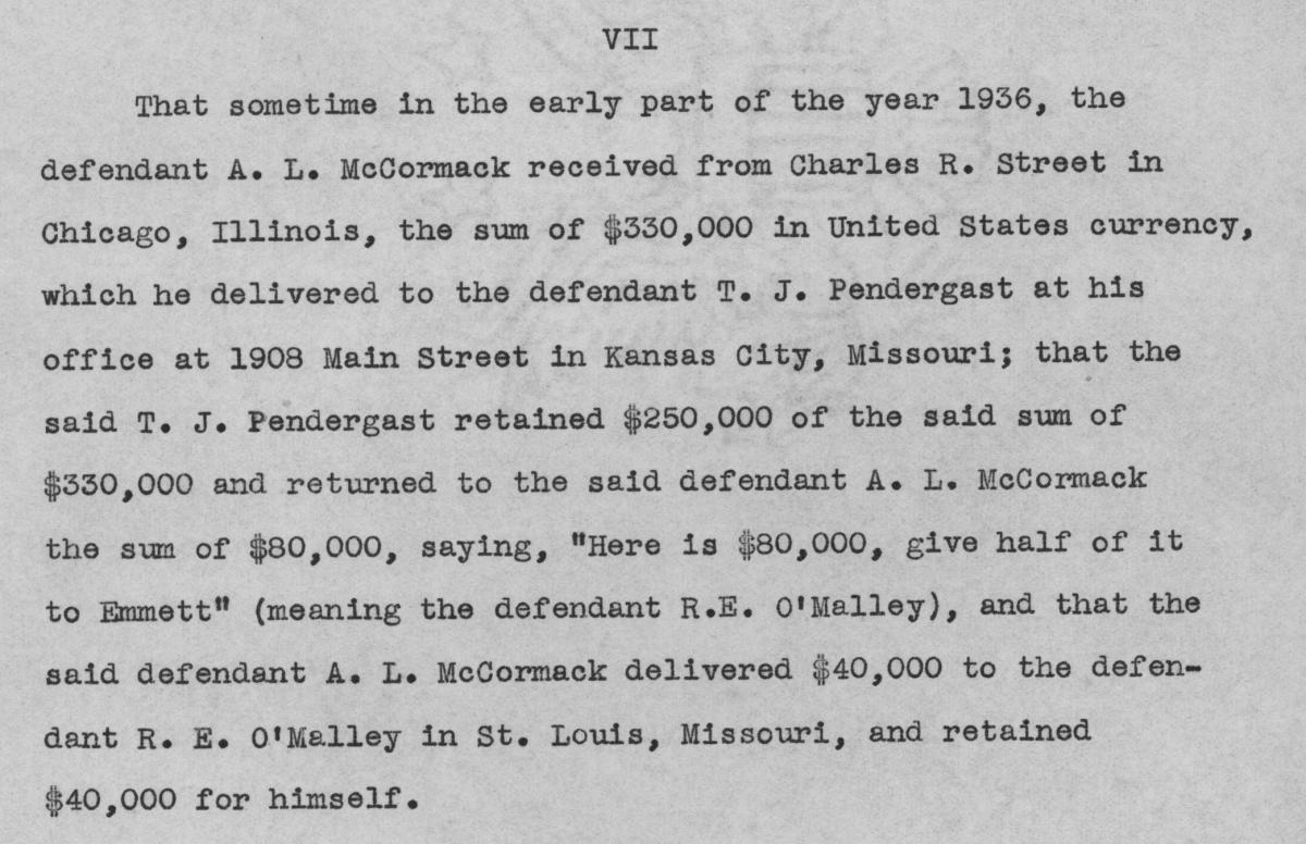 Excerpt from Emmet O'Malley trial