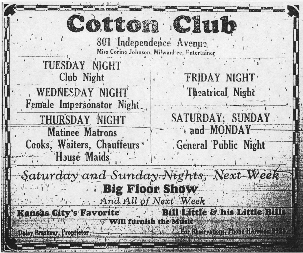 1931 advertisement for the Cotton Club