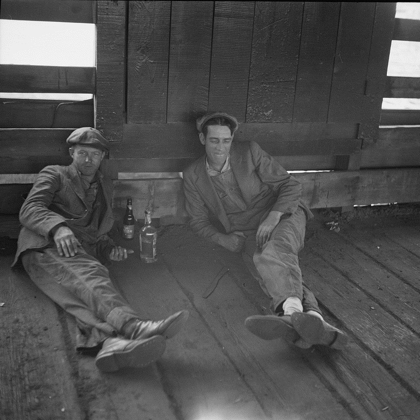 Stockyards workers at rest